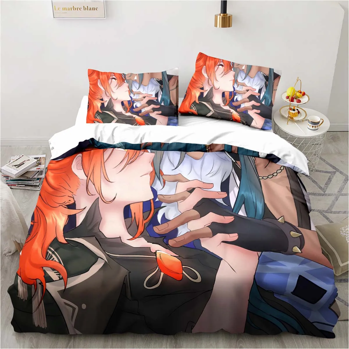 Linen Duvet Cover - Cartoon Anime Genshin Impact Game Beddengoed