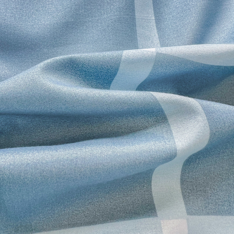 4 STKS Lichtblauw Raster Bedde - Linen Duvet Cover recensie en prijs